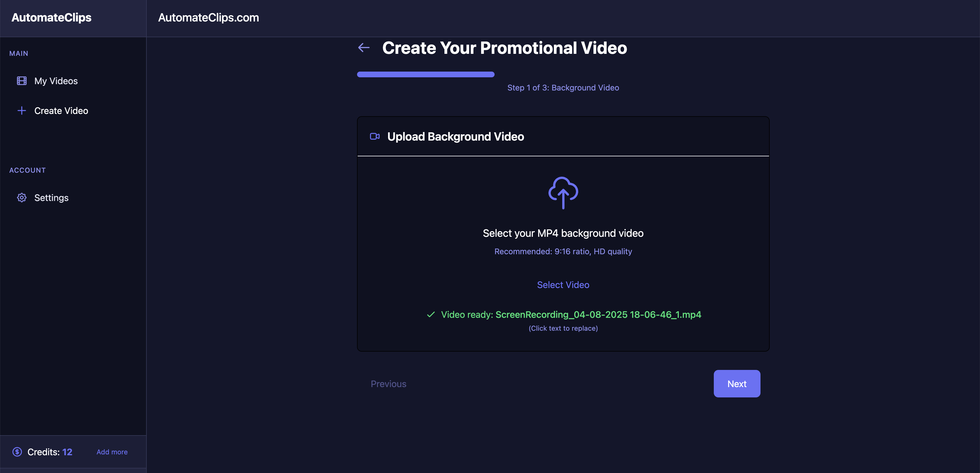 Upload screen recording